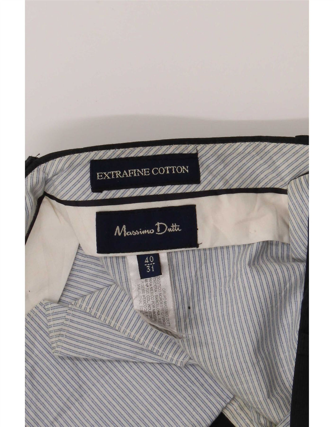 Pantaloni chino regolari da uomo Massimo Dutti medio W31 L29 cotone blu navy
