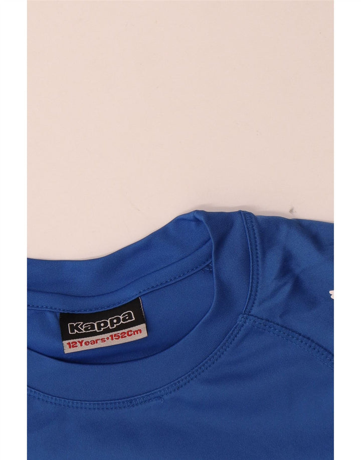 T-shirt grafica Kappa per ragazzi 11-12 anni in poliestere blu