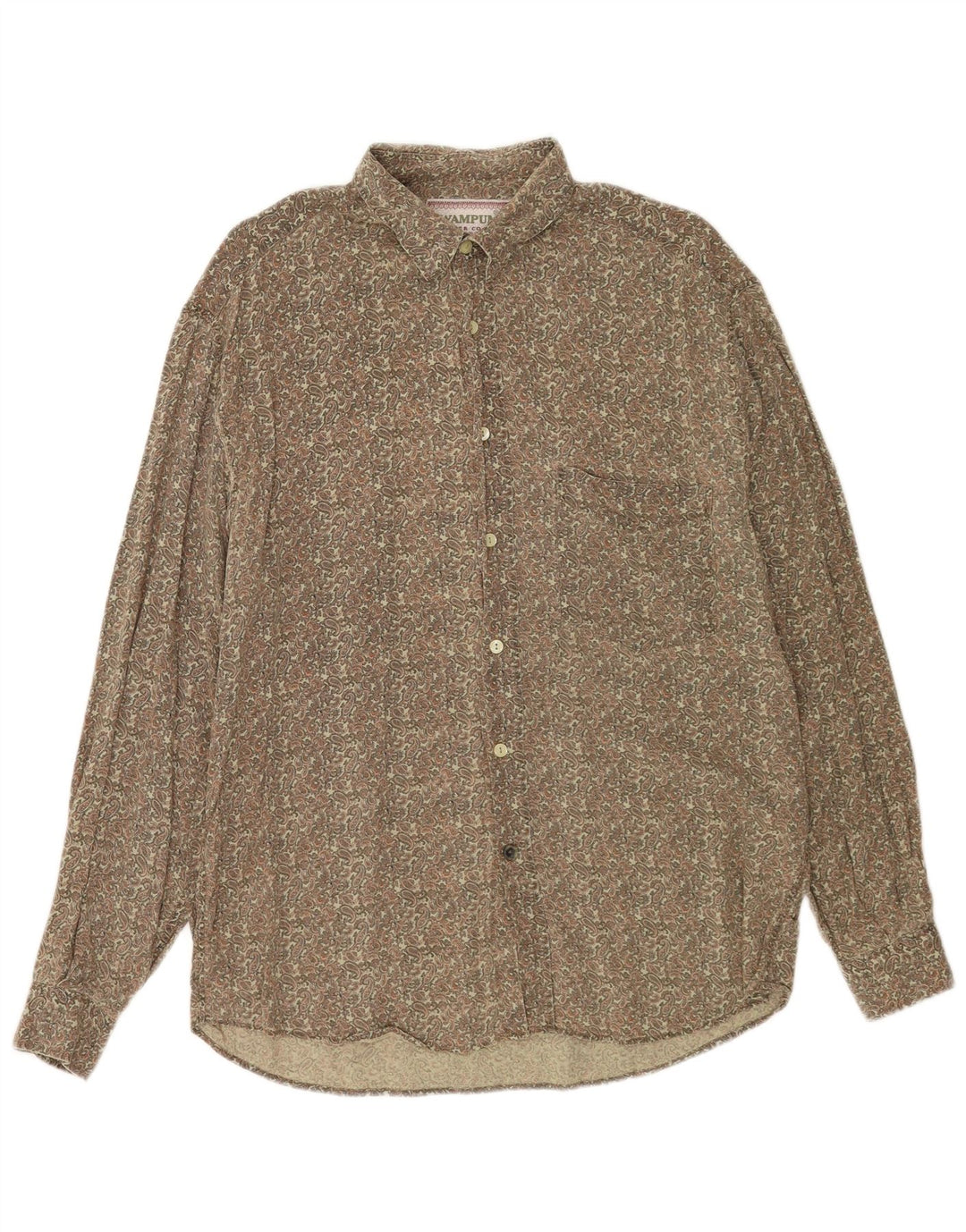 Camicia da uomo Wampum grande kaki Paisley
