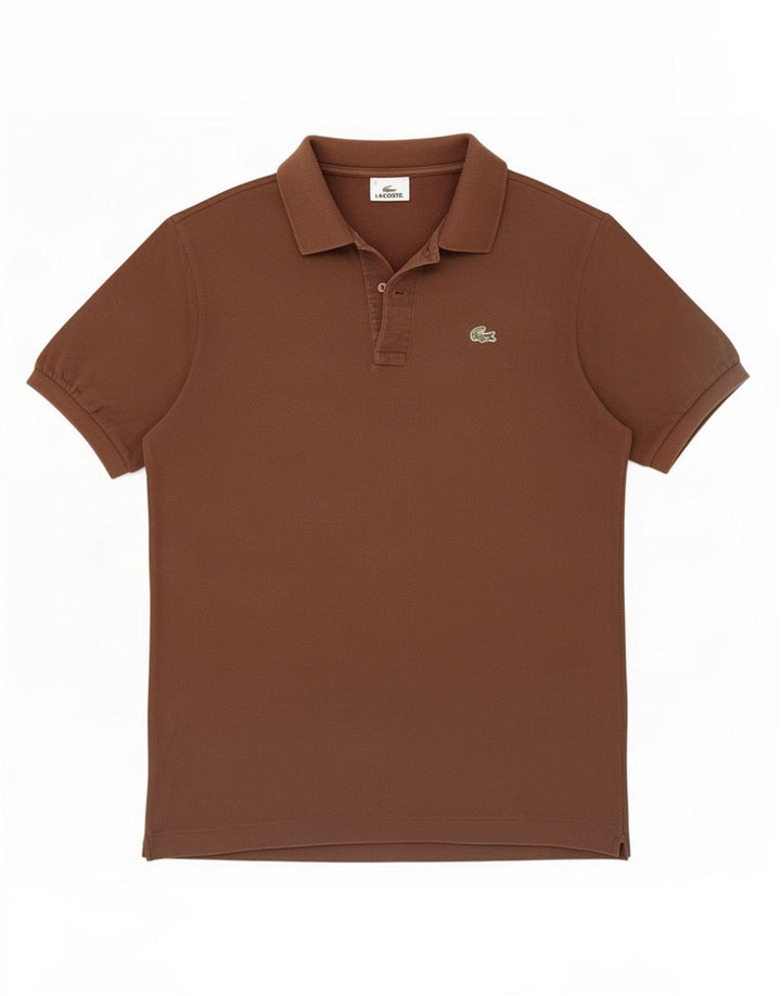 Polo da uomo Lacoste taglia 5 grande in cotone marrone