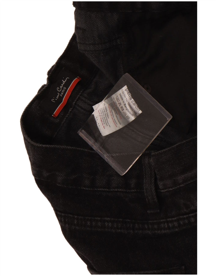 Pantaloncini di jeans da uomo Pierre Cardin W36 grande cotone nero