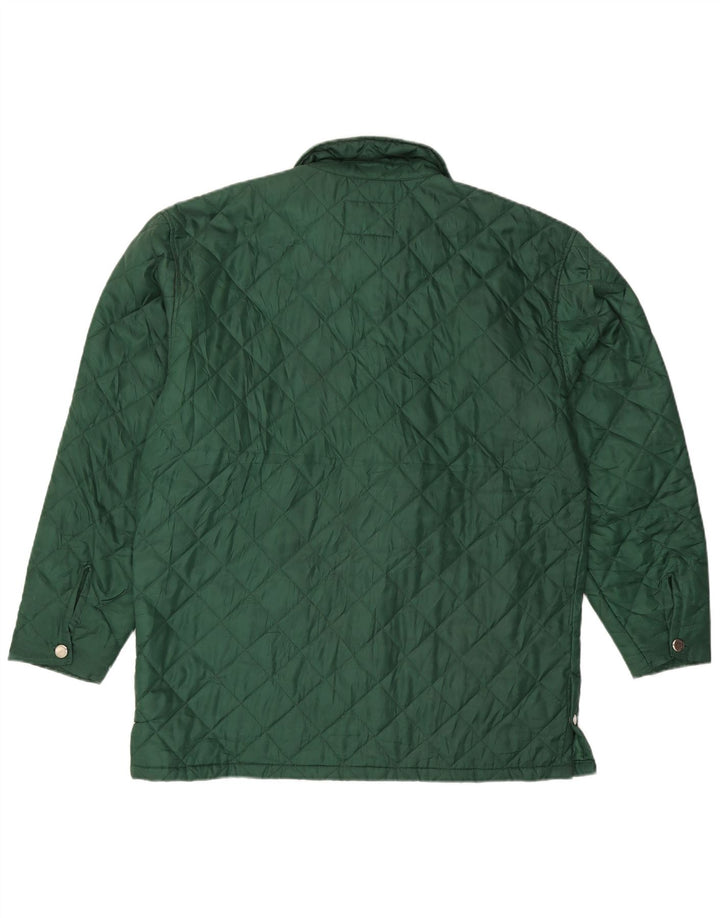 Giacca trapuntata vintage da uomo UK 40 grande nylon verde