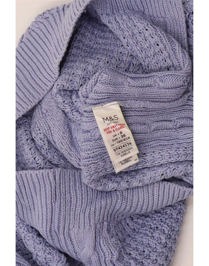 Maglione maglione oversize con scollo a barca Marks & Spencer da donna UK 8 piccolo viola
