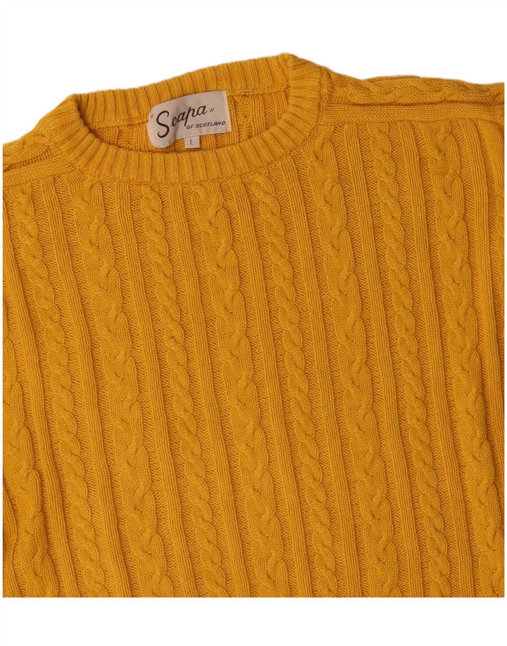 Maglione maglione girocollo da uomo Scapa grande in cotone giallo