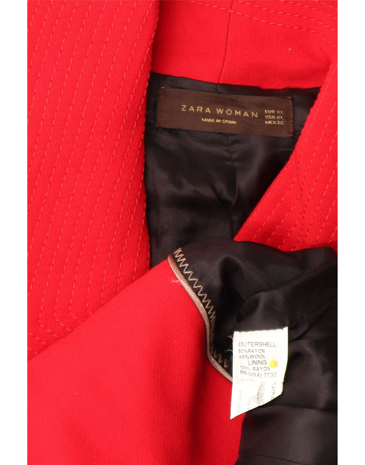 Soprabito corto da donna Zara UK 18 XL Rayon rosso
