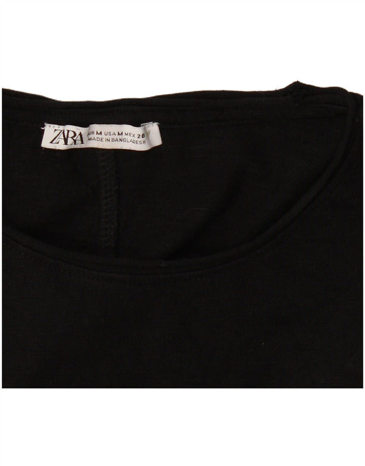 T-shirt Zara da donna Top UK 12 media nera