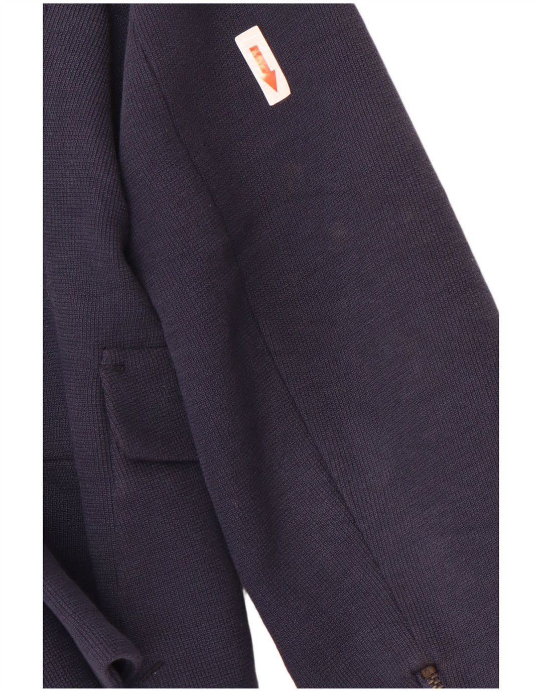 Giacca blazer corta a 1 bottone da donna Zara UK 14 grande in cotone blu navy