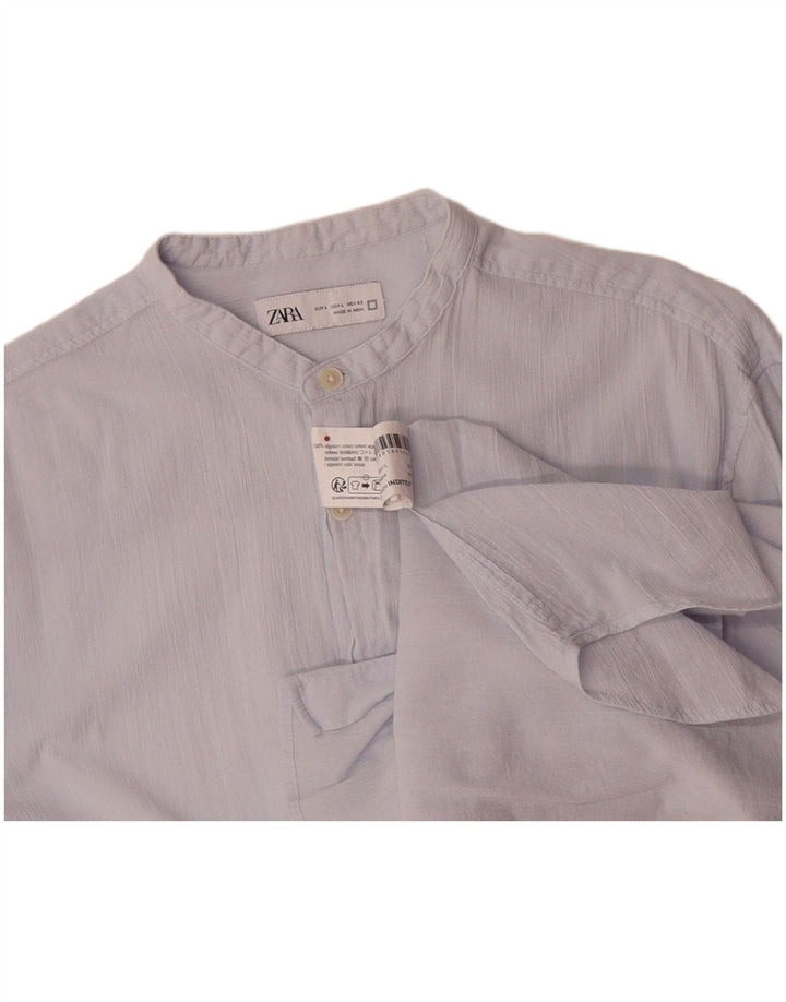 ZARA Mens Shirt Large Blue Cotton