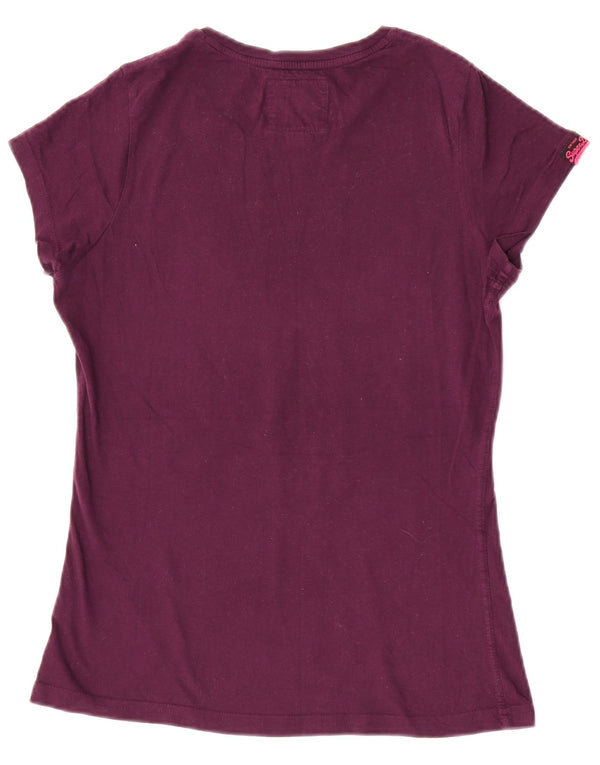 T-shirt grafica da donna Superdry Top UK 14 Large Viola Cotone