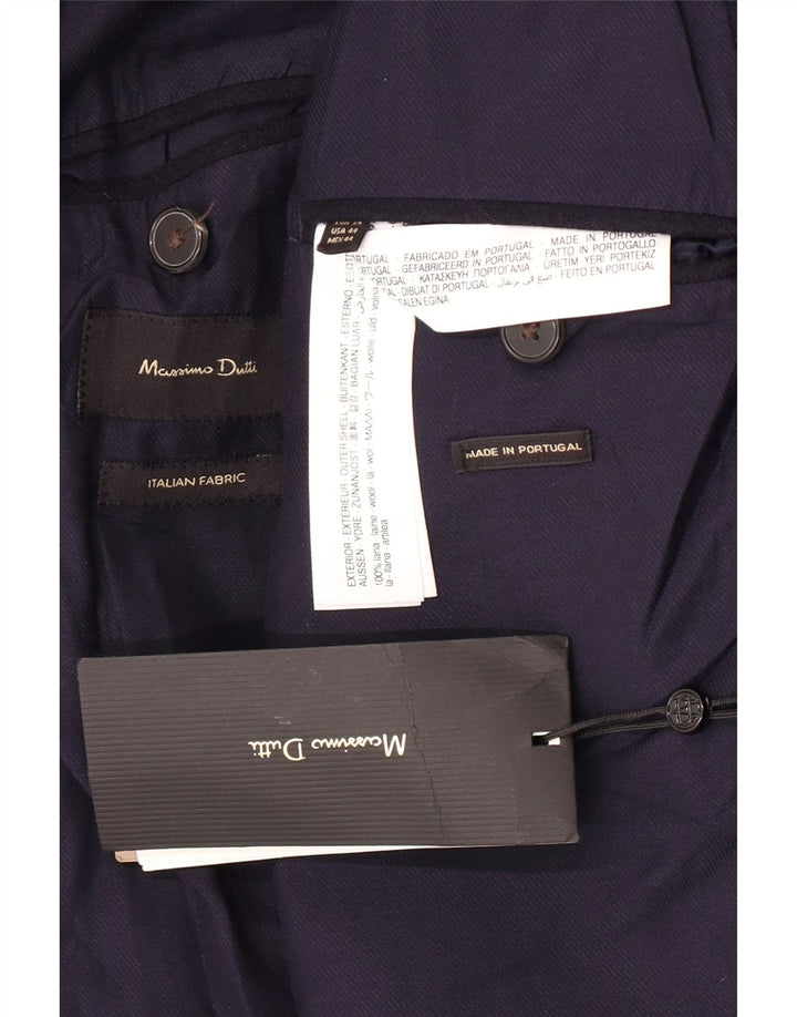 Giacca blazer da uomo a 2 bottoni Massimo Dutti EU 54 XL Lana blu navy