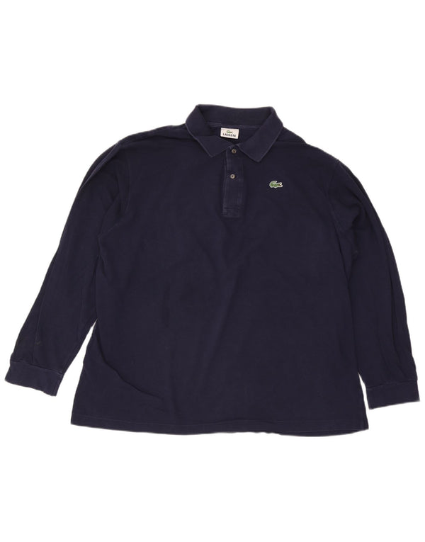 Polo da uomo a maniche lunghe Lacoste taglia 8 3XL cotone blu navy