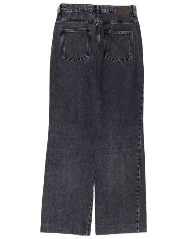 Jeans Zara da donna a gamba larga a vita alta EU 38 Small W28 L32 cotone nero