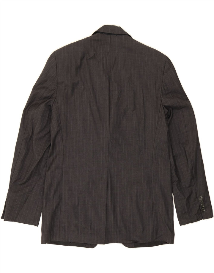 RALPH LAUREN Mens 2 Button Blazer Jacket UK 38 Medium Grey Striped Vintage Ralph Lauren and Second-Hand Ralph Lauren from Messina Hembry 