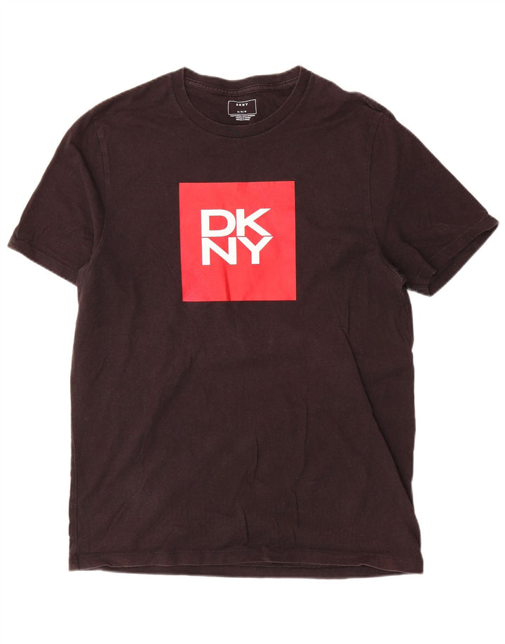 T-shirt grafica da uomo Dkny Top in cotone nero medio