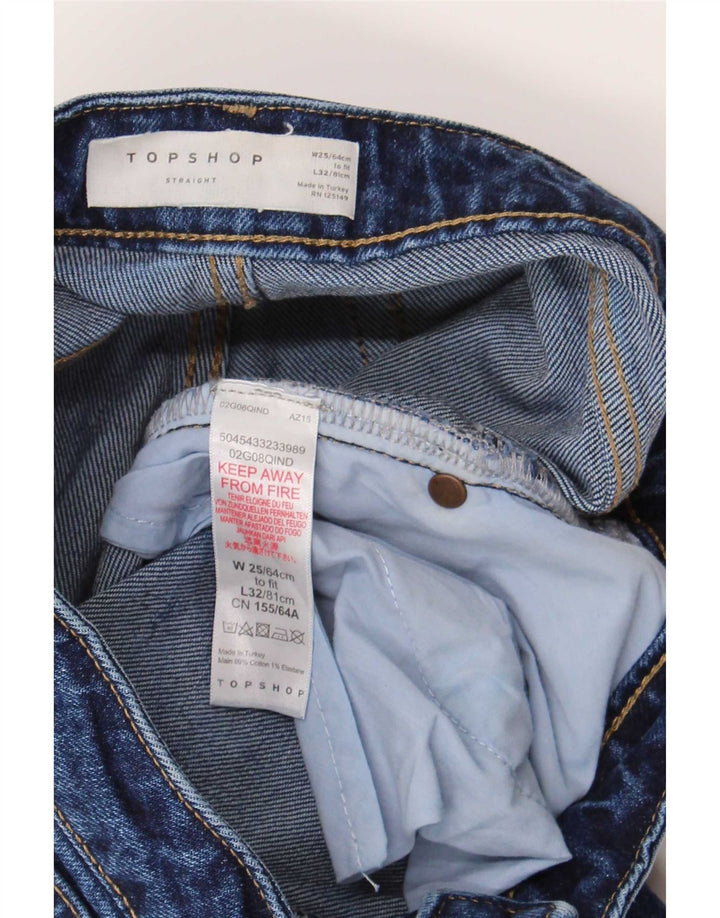Jeans dritti da donna Topshop W25 L26 cotone blu