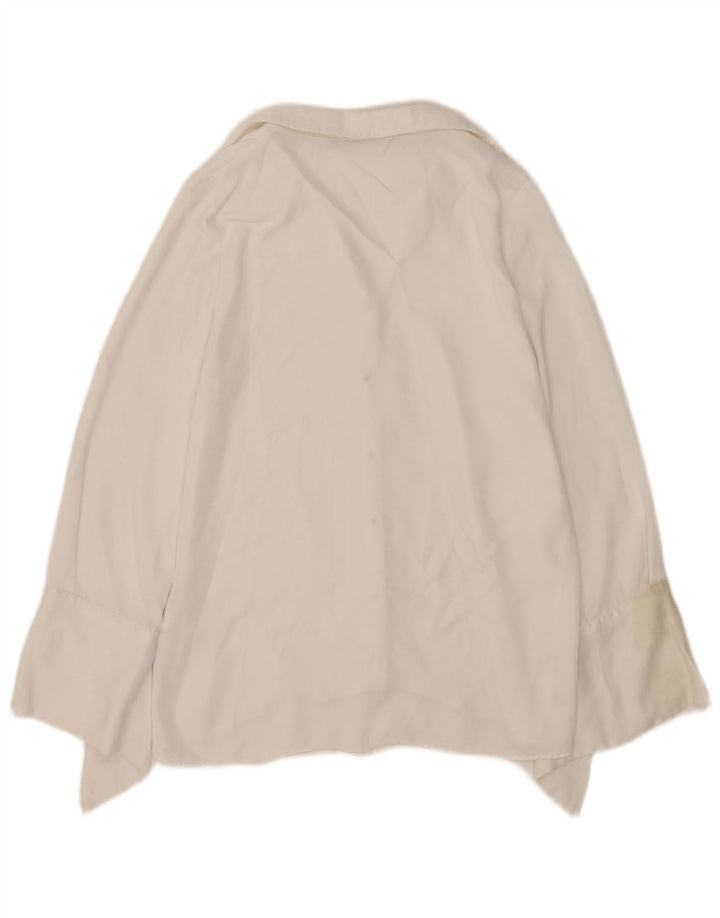 Camicia Zara Donna Camicetta UK 10 Small Bianca Viscosa