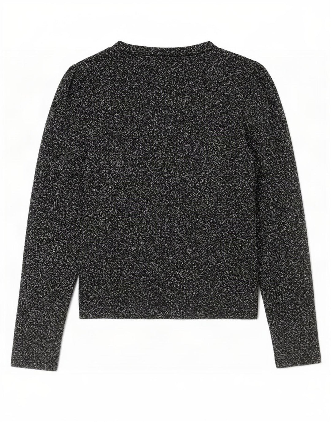 Top Zara da donna a maniche lunghe UK 10 piccolo poliestere chiazzato nero