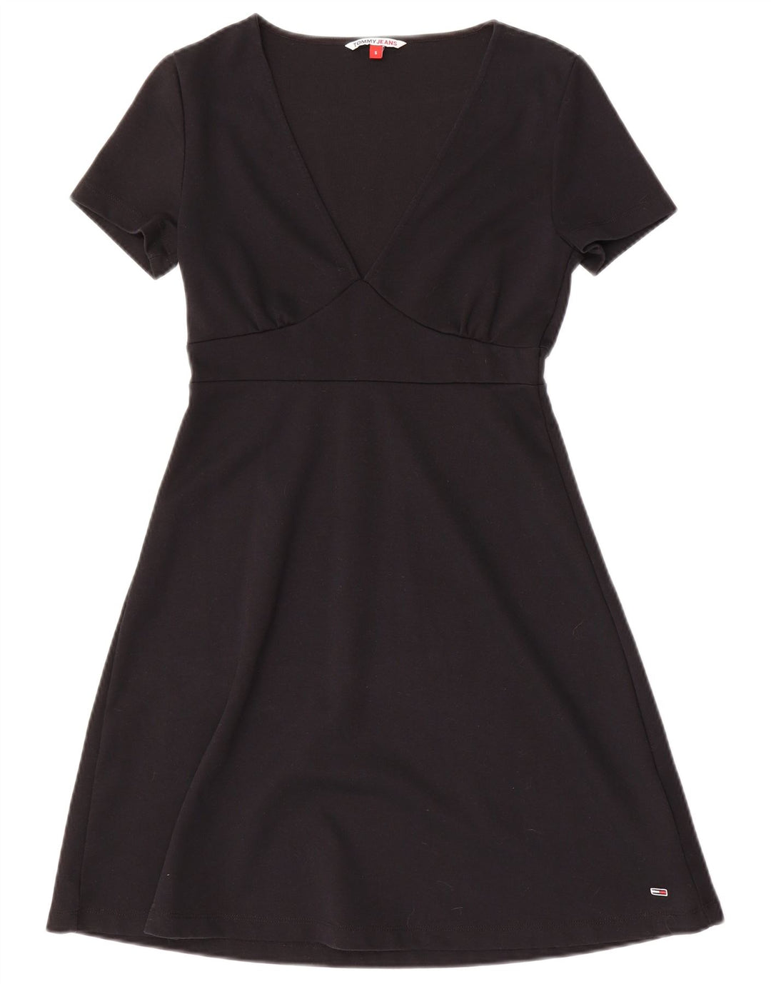 TOMMY HILFIGER Womens A-Line Dress UK 10 Small Black Polyester
