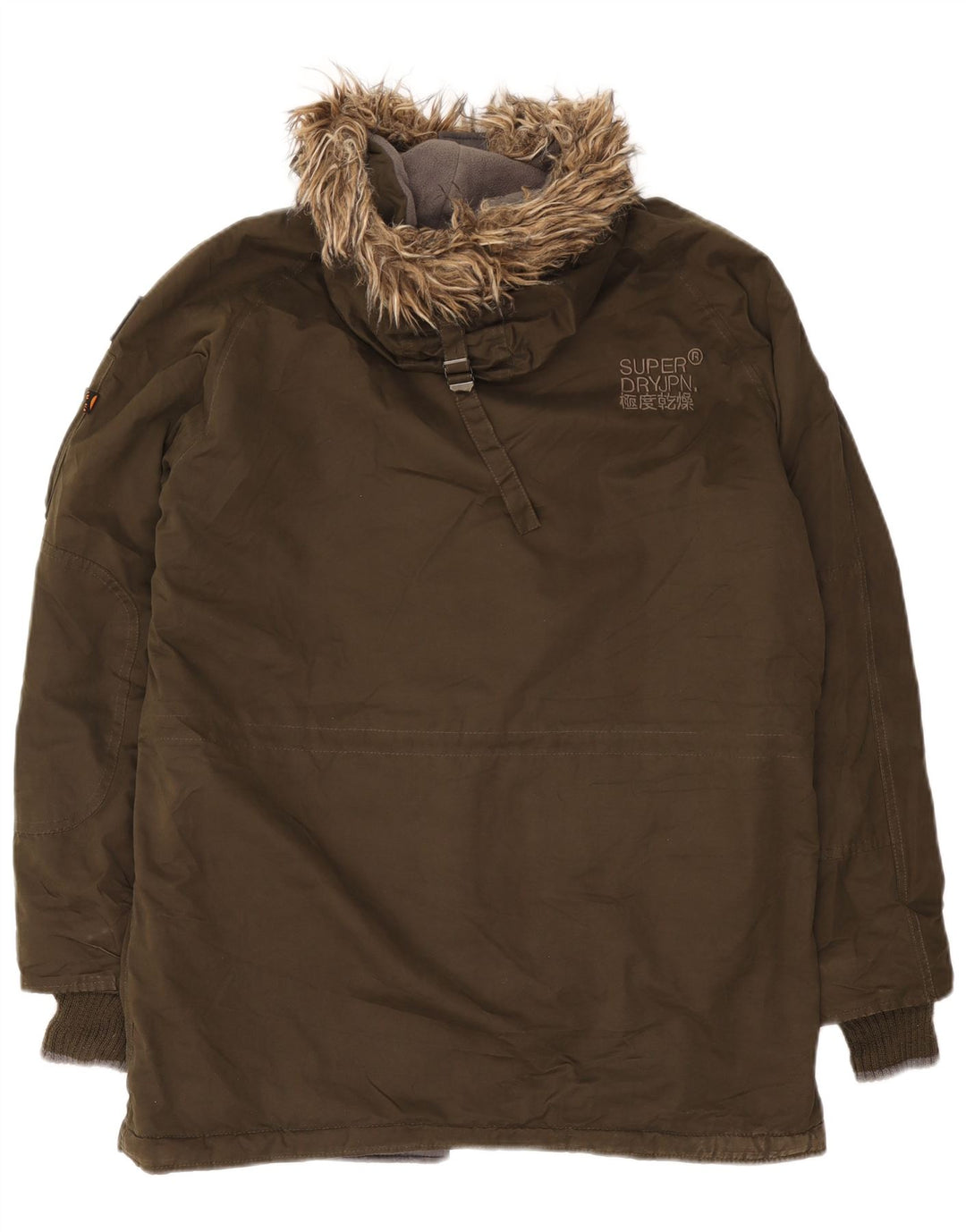 Giacca parka da uomo con cappuccio Superdry UK 42 XL poliestere kaki
