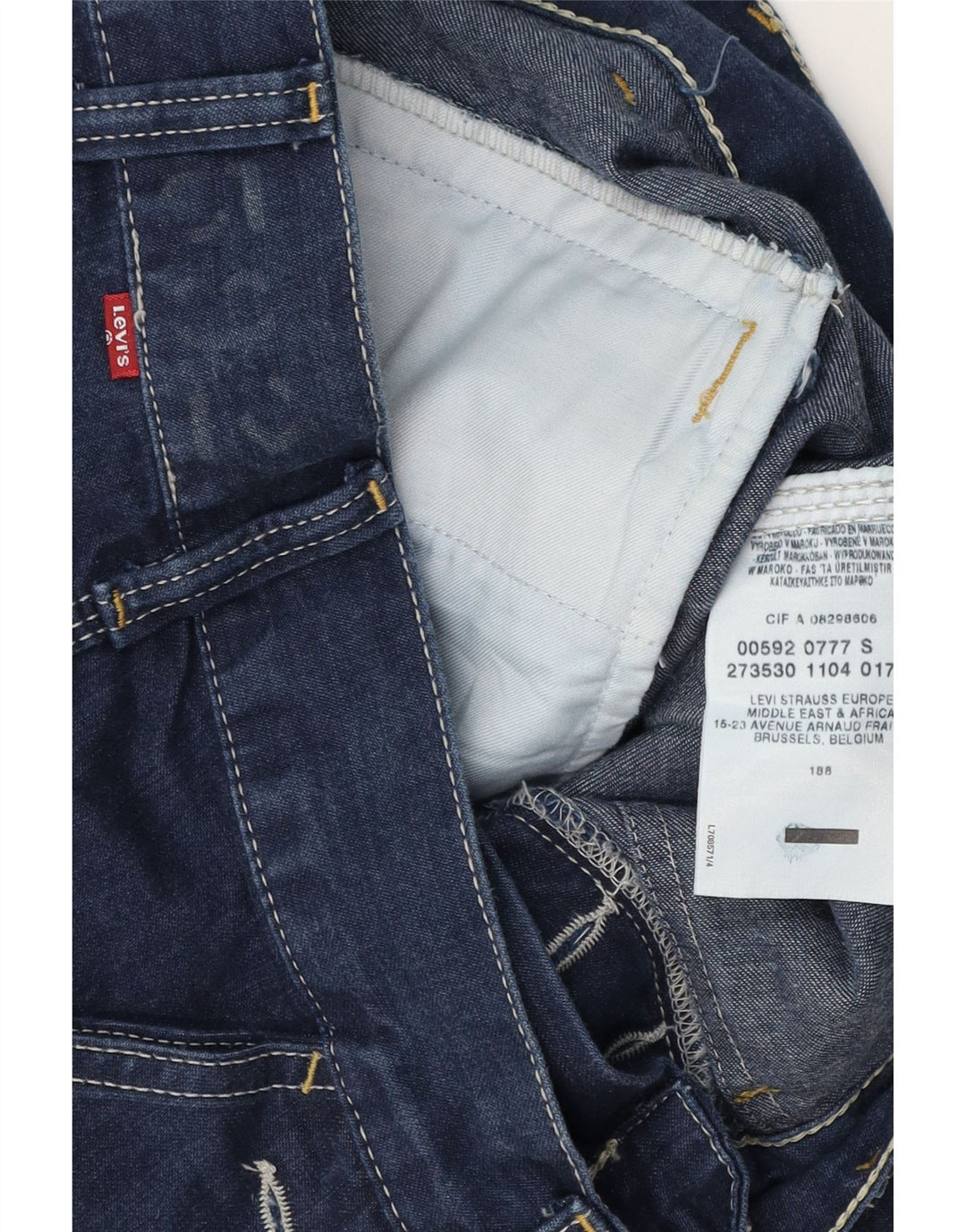Bermuda in denim da uomo LEVI'S piccoli W29 in cotone blu