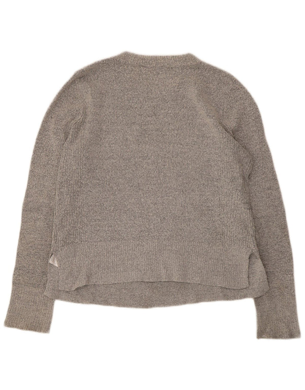 Maglione maglione con scollo a barca da donna Oasis UK 12 Acrilico grigio medio