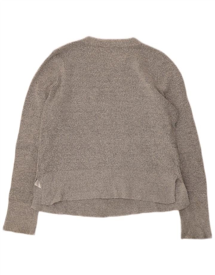 Maglione maglione con scollo a barca da donna Oasis UK 12 Acrilico grigio medio