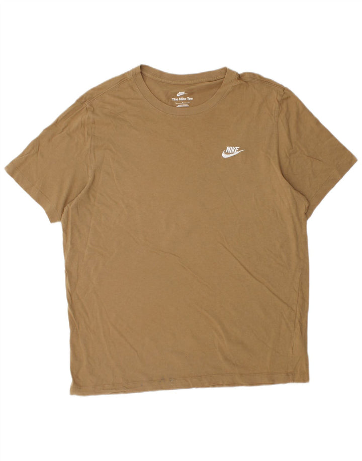 T-shirt da uomo Nike Top grande in cotone marrone