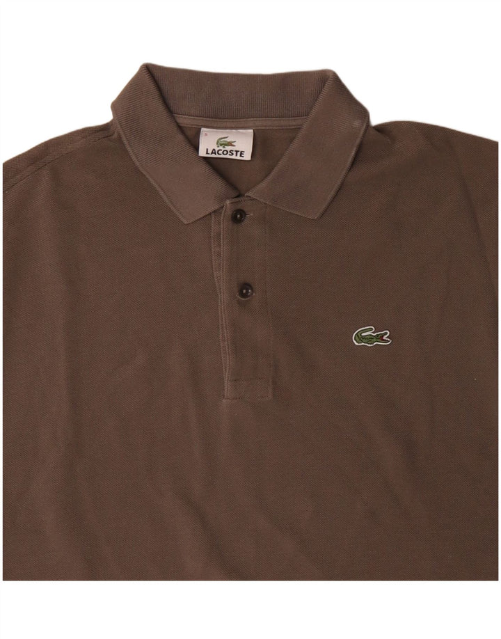 Polo da uomo Lacoste taglia 5 grande in cotone marrone
