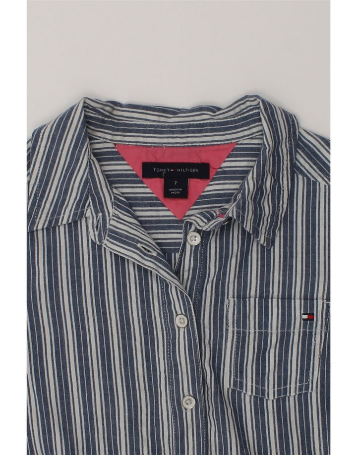 TOMMY HILFIGER Girls Pullover Shirt Dress 6-7 Years Blue Striped | Vintage Tommy Hilfiger | Thrift | Second-Hand Tommy Hilfiger | Used Clothing | Messina Hembry 
