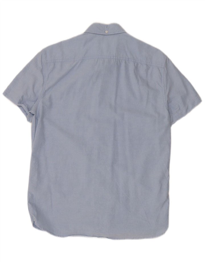 Camicia slim fit a maniche corte da uomo Jack Wills piccola in cotone blu