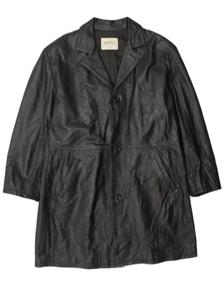 MARTIN'S Cappotto in Pelle da Uomo IT 52 XL Pelle Nera