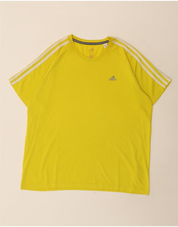T-shirt Adidas Climalite da uomo grande in cotone giallo