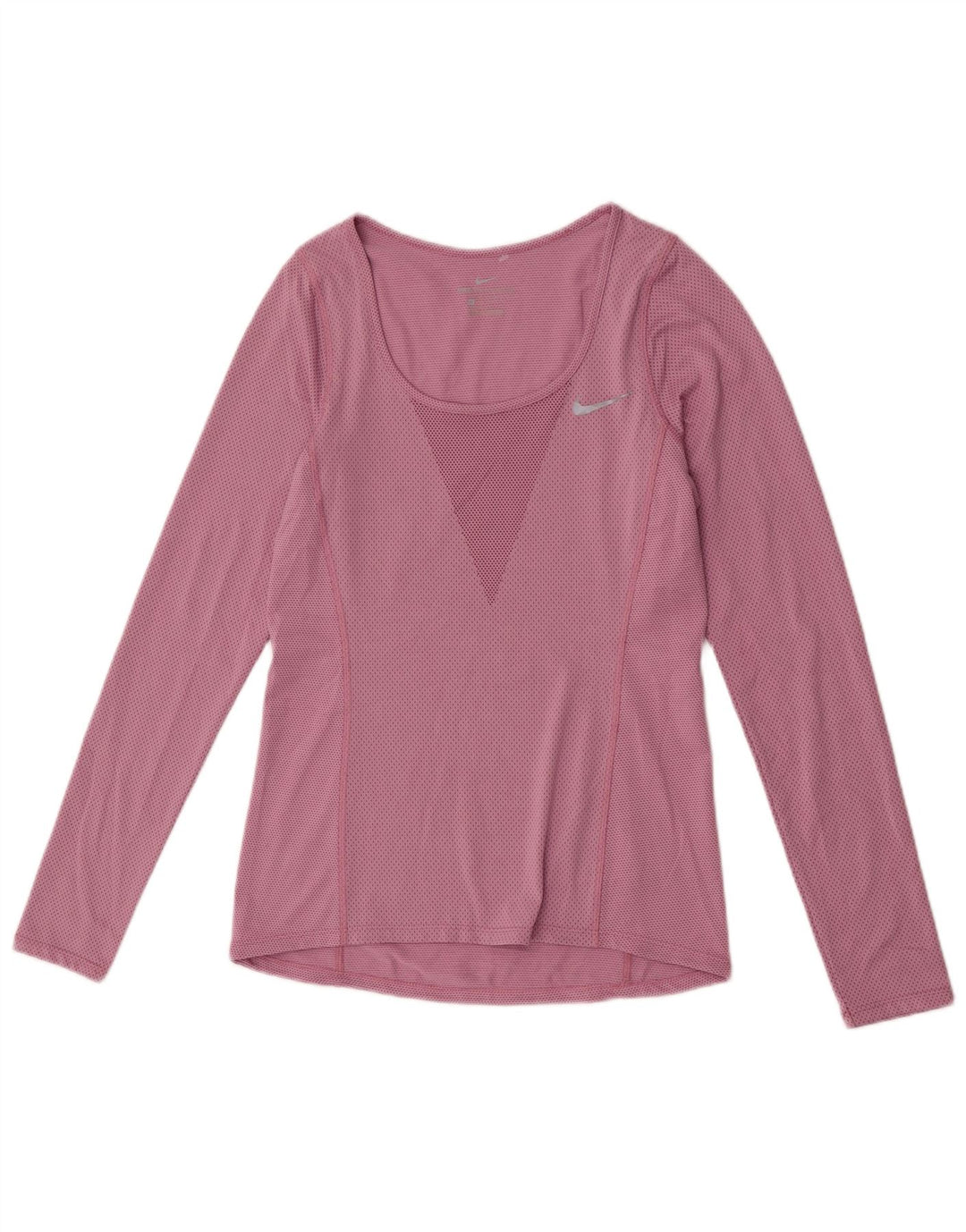 Top Nike da donna a manica lunga UK 6 XS rosa poliestere