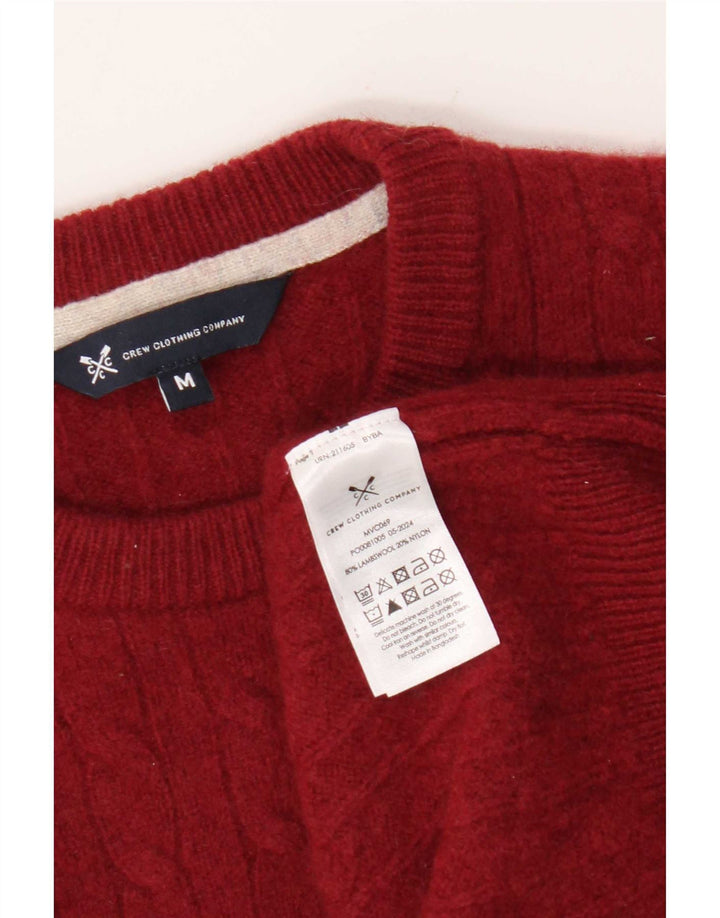 Crew Clothing Maglione da uomo con collo in lana d'agnello rosso medio