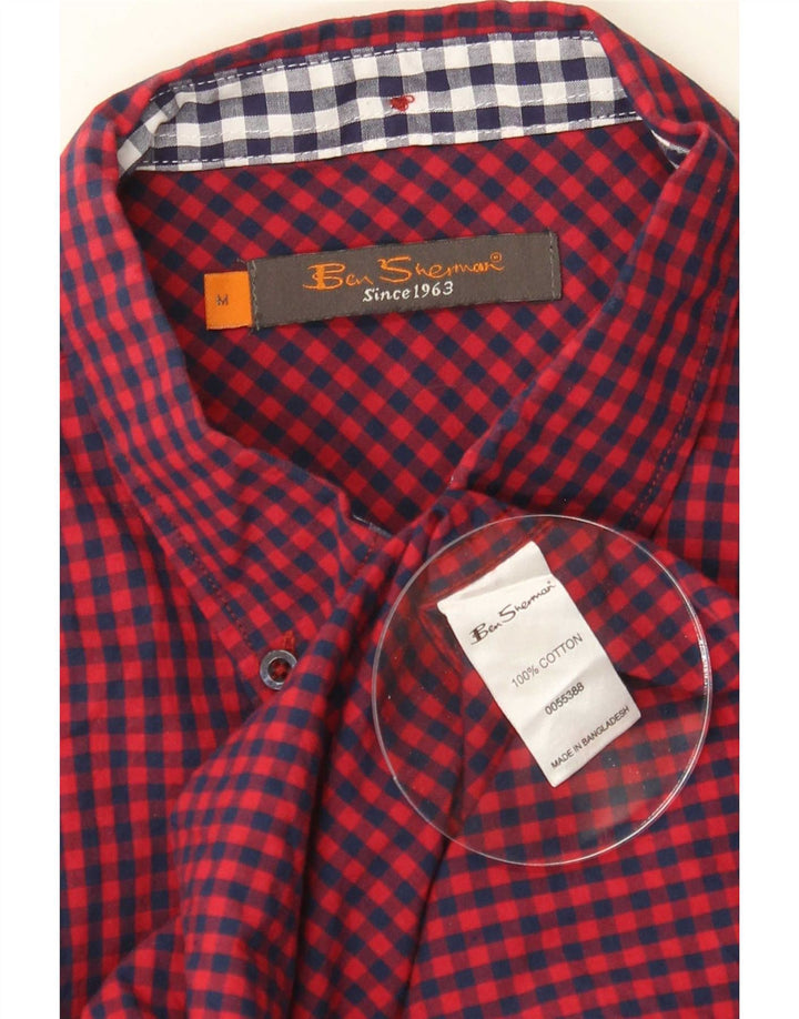 Camicia da uomo Ben Sherman in cotone a quadretti rosso medio