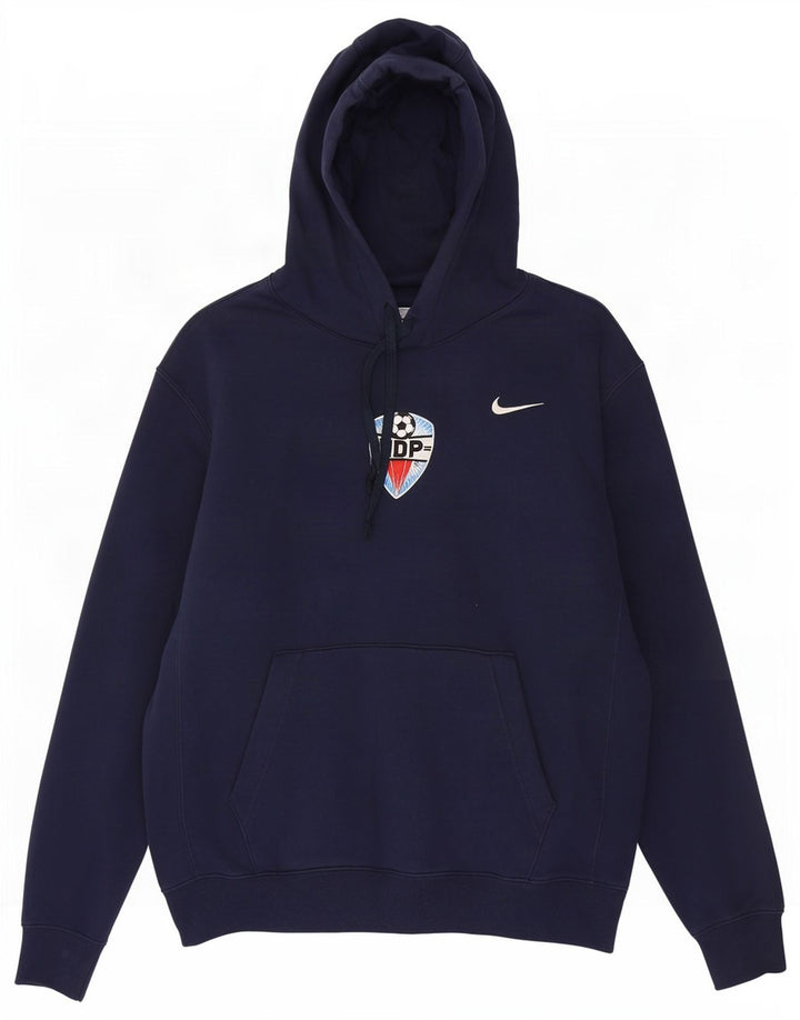 Felpa con cappuccio da uomo Nike, cotone medio blu navy