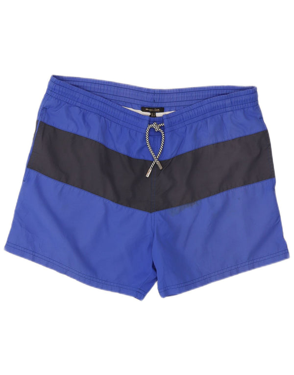 Pantaloncini da bagno da uomo Massimo Dutti blu medio color block