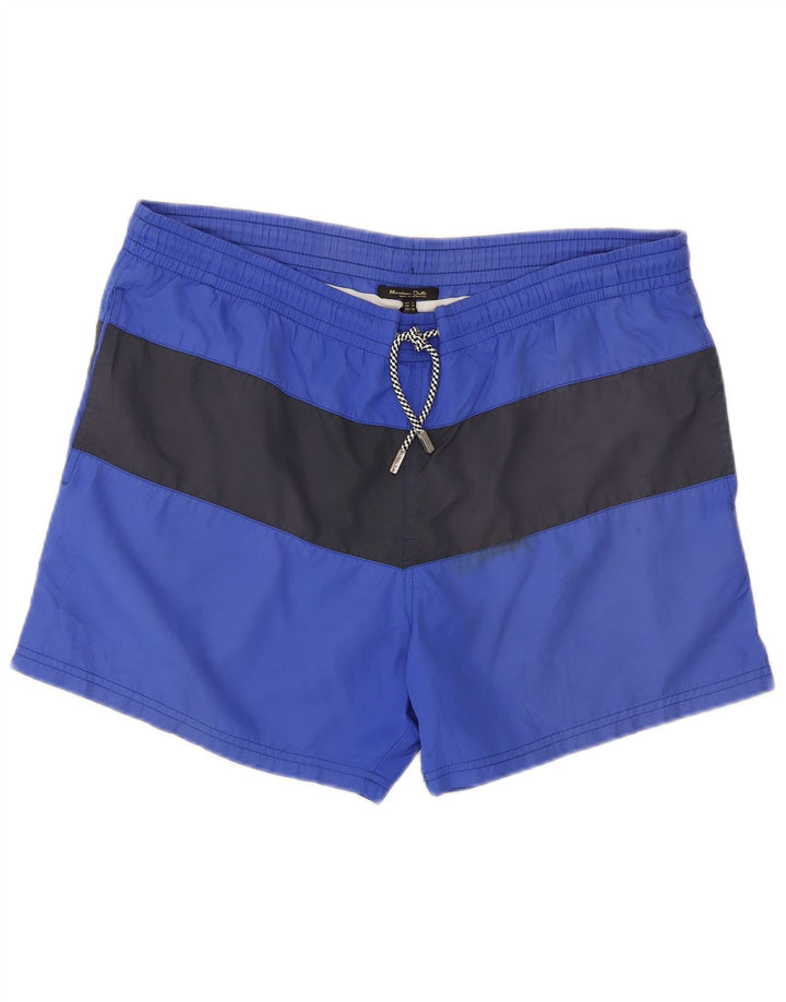 Pantaloncini da bagno da uomo Massimo Dutti blu medio color block