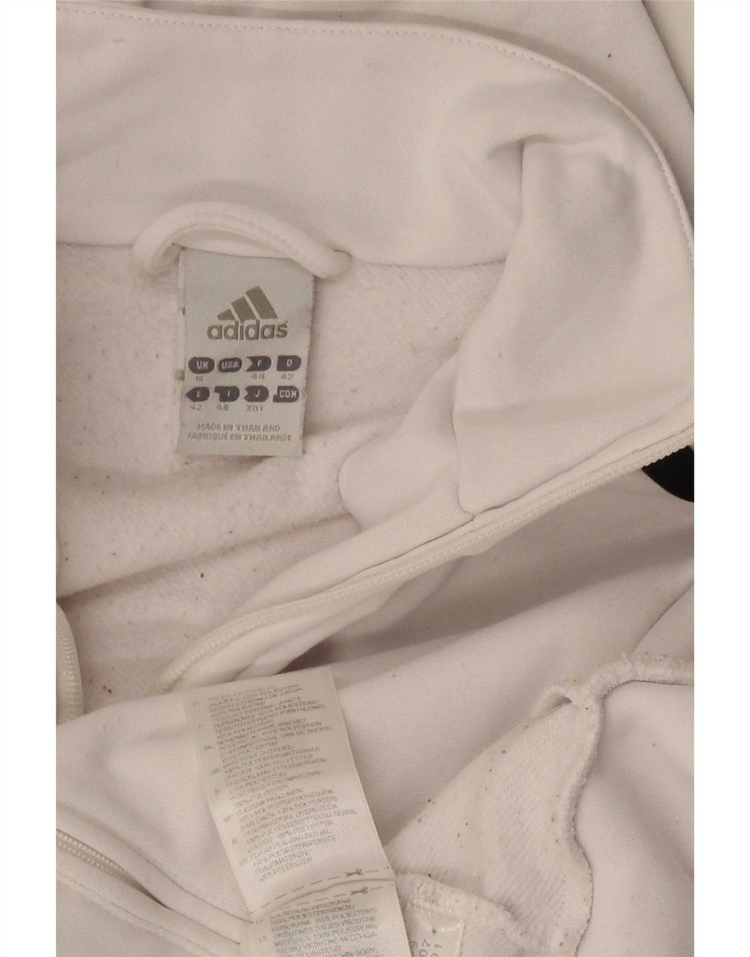 Giacca da tuta da donna Adidas UK 16 grande poliestere bianco