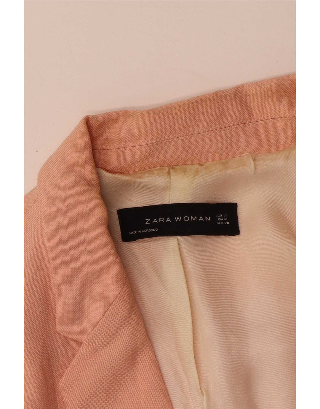 Giacca blazer a 1 bottone da donna Zara UK 14 viscosa rosa medio