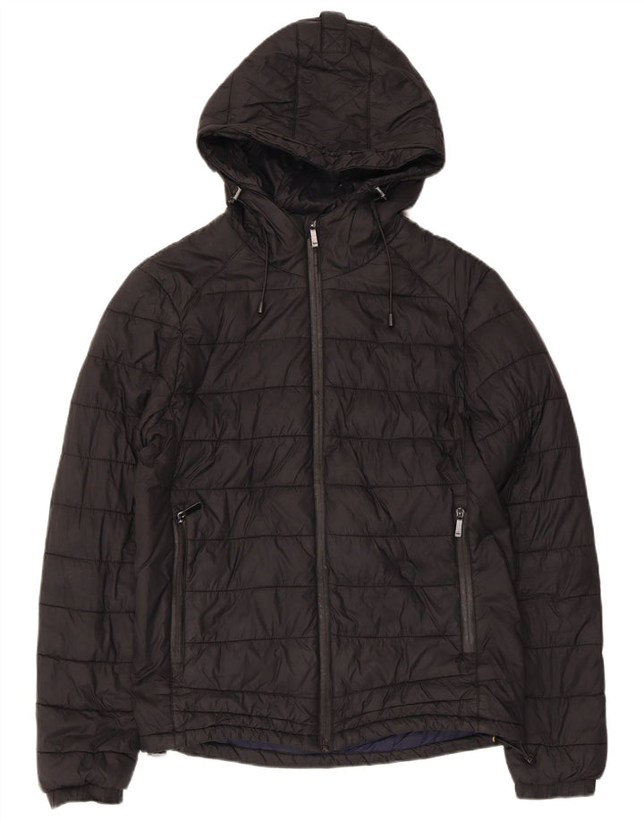 Giacca imbottita con cappuccio ZARA da uomo UK 36 piccola nera