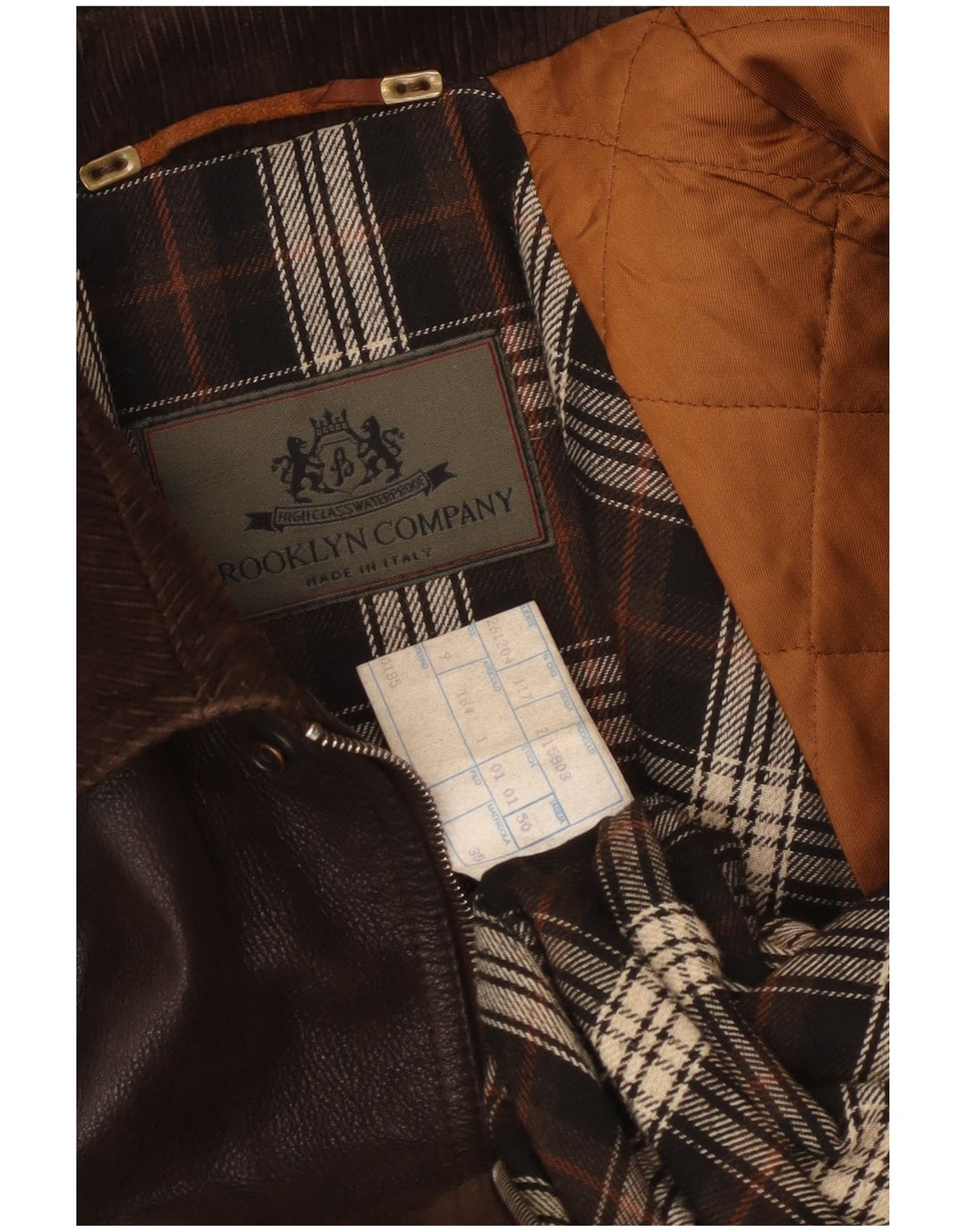 Giacca in pelle vintage da uomo IT 50 grande in pelle marrone