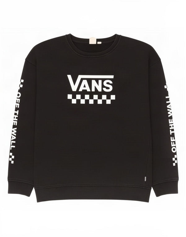 Felpa grafica da uomo Vans, maglione grande, nera