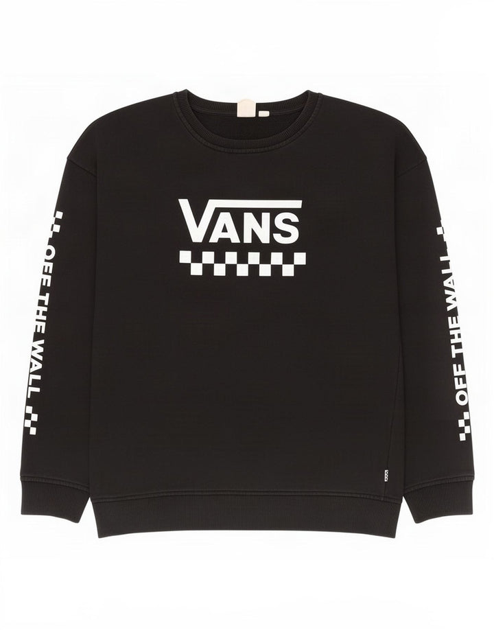 Felpa grafica da uomo Vans, maglione grande, nera
