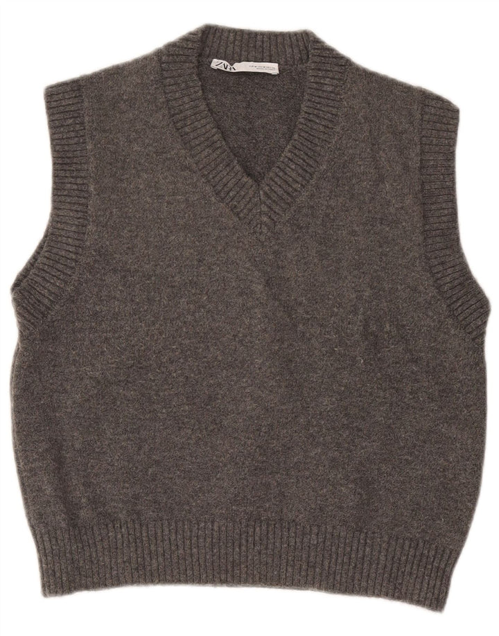 Canotta canotta da donna Zara UK 14 Poliestere grigio medio