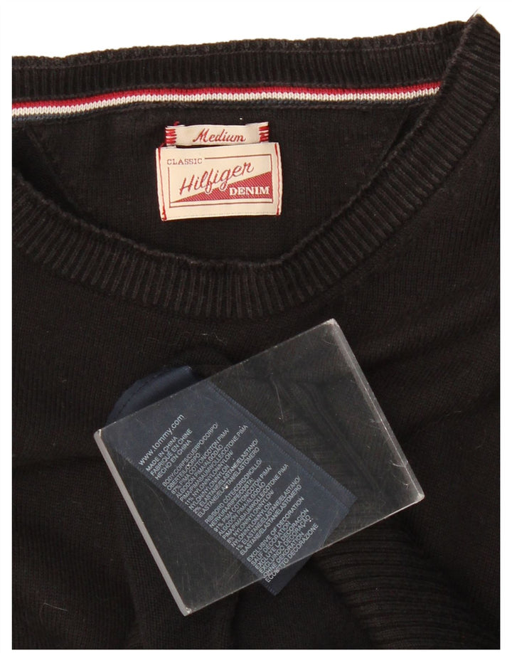 TOMMY HILFIGER Maglione da uomo con scollo a barca in cotone nero medio