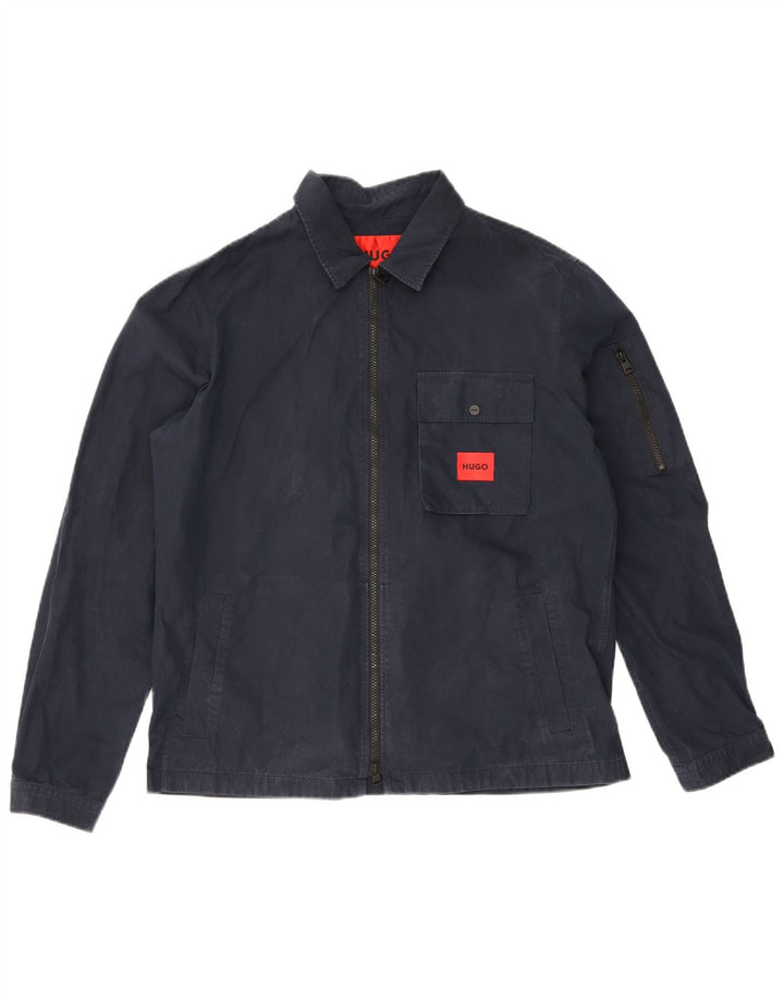 Giubbotto bomber da uomo HUGO BOSS UK 38 medio cotone blu navy