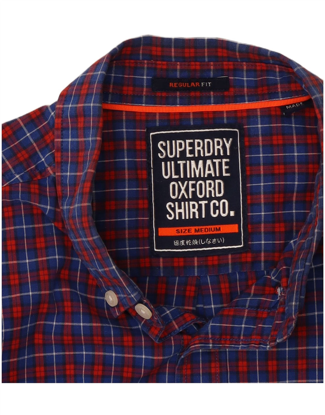 Camicia da uomo SUPERDRY in cotone a quadri blu medio