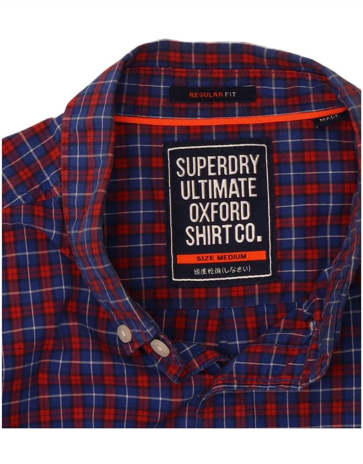 Camicia da uomo SUPERDRY in cotone a quadri blu medio