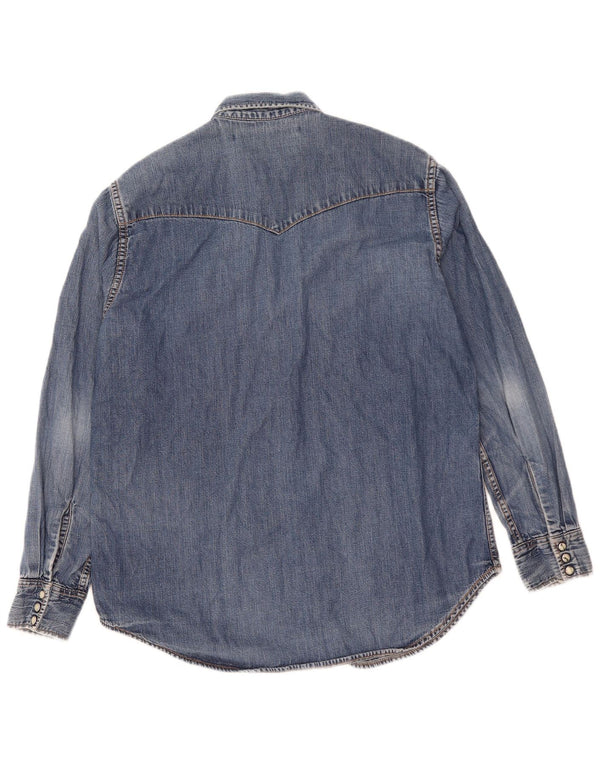 Camicia di jeans da uomo Lee in cotone blu medio